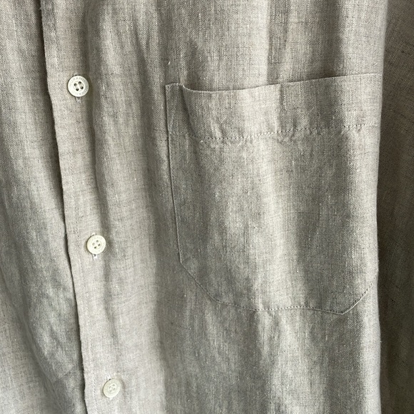 NWOT Linen Murano button-down long sleeve shirt in oatmeal color size L - Picture 3 of 8